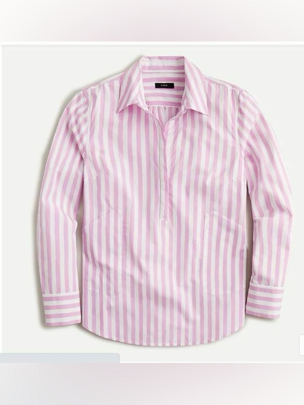 J Crew pink cotton pop over Oxford stripes size medium cotton